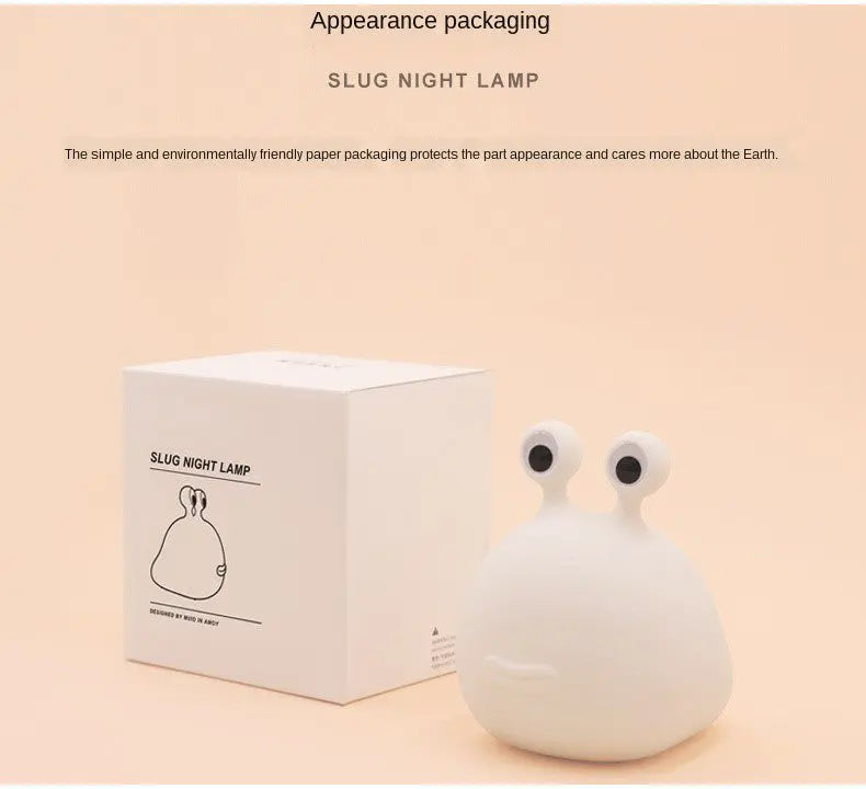 GlowBuddy Slug LED Night Light: Soft Silicone Bedside Lamp for Kids Sleep, Baby Night Feeds & Room Decor