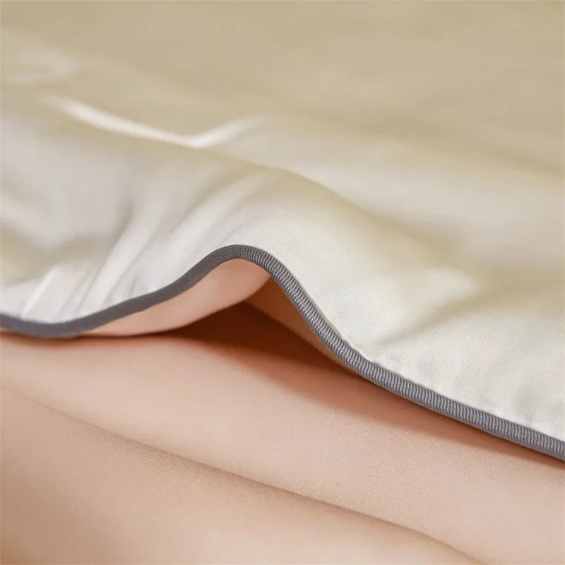 Eucalyptus Bliss: Silk Comforter Set with Cotton Fill & Soft Touch