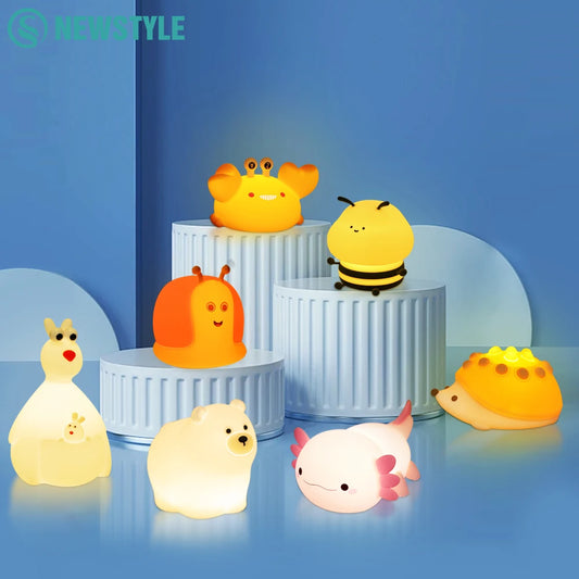 SnuggleBright Buddy: Rechargeable Touch Night Light for Cozy Kids' Rooms