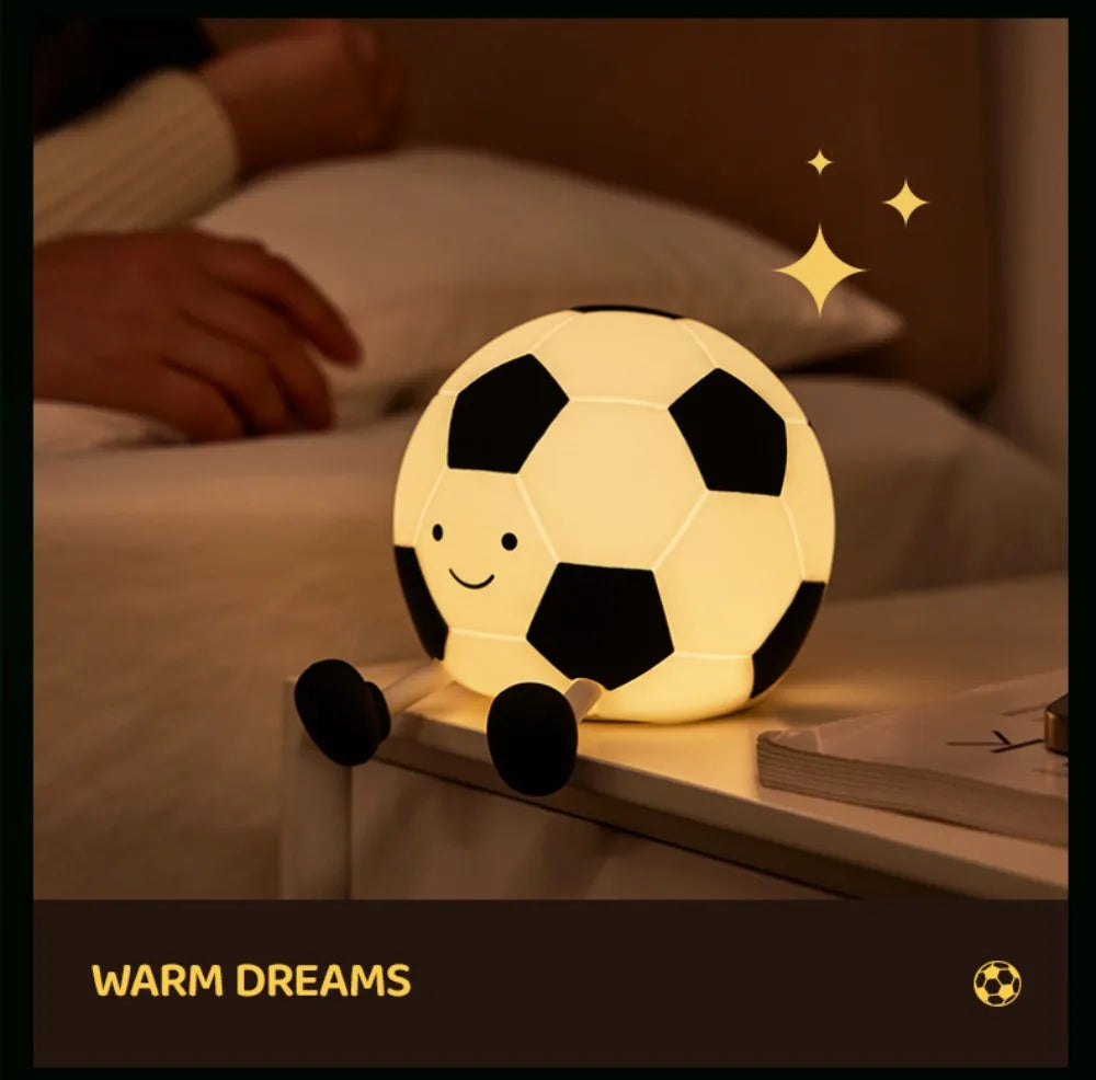 GoalGlow Buddy: Dimmable Football Night Light for Cozy Kids' Rooms