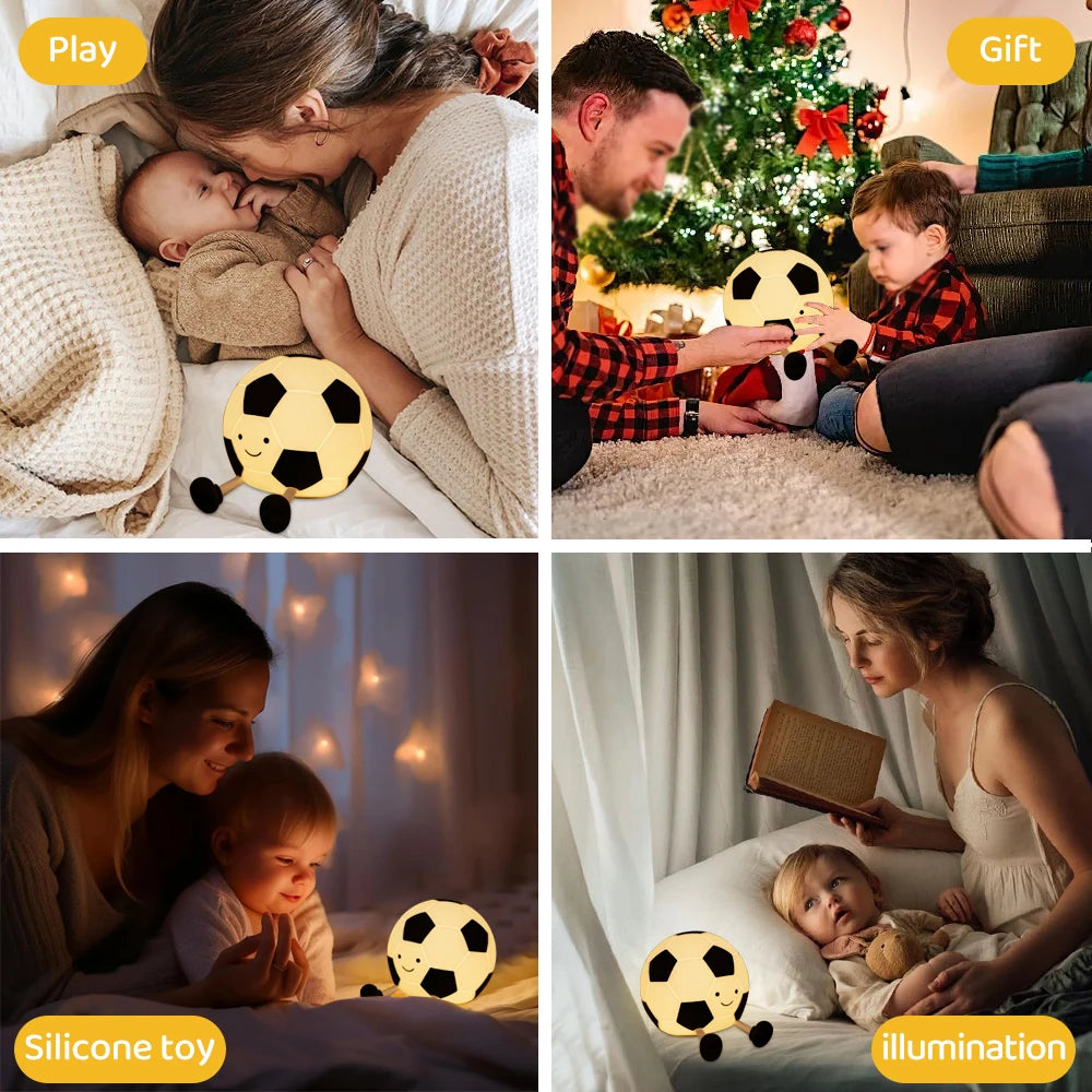 GoalGlow Buddy: Dimmable Football Night Light for Cozy Kids' Rooms