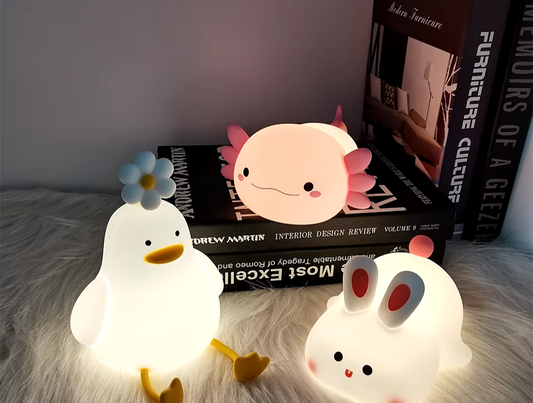 Axolight Buddy: Touch-Controlled Silicone Night Light for Cozy Kids' Rooms